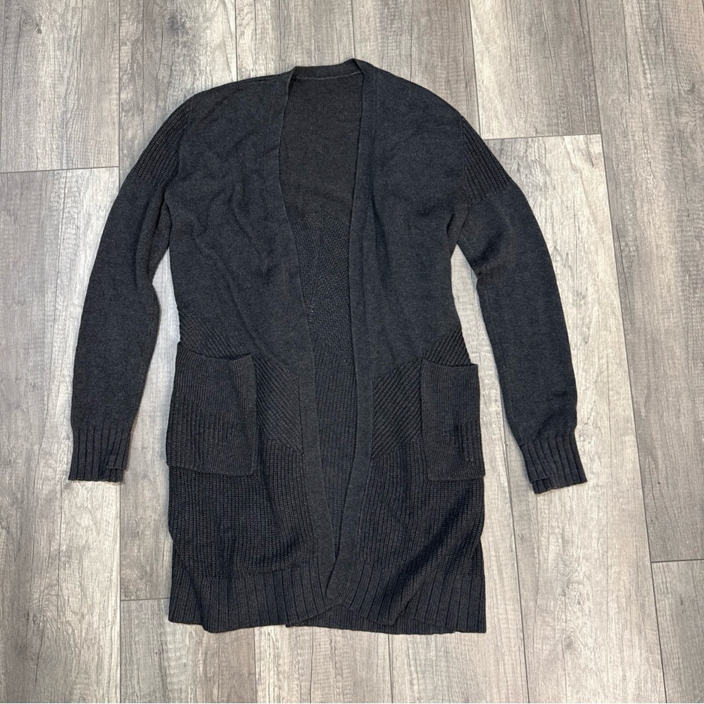 lululemon athletica Charcoal Open Front Cardigan